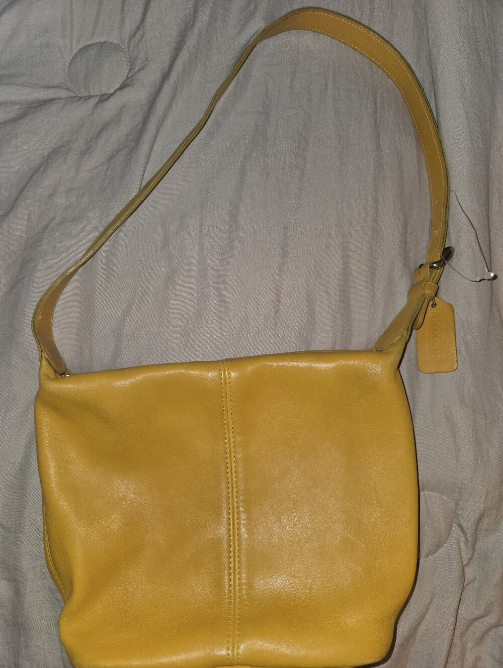 Coach Mustard Yellow Vintage Leather Shoulder Bag